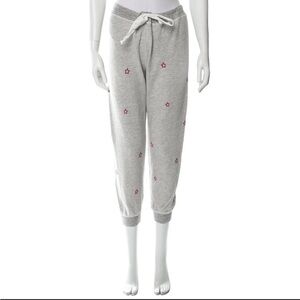 THE GREAT Printed Embroidered Accent Sweatpants